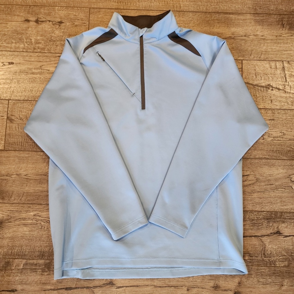 Sun Mountain Outerwear Men's Size XL Blue Golf 1/4 Zip Pullover Long Sleeve